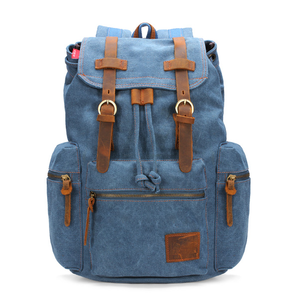 Men Vintage Rucksack School Bag Satchel Canvas Backpack Hiking Bag